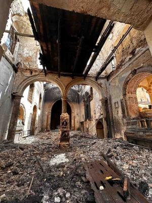 Inside the Church after the fire Photo