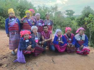 Local people from the Karen tribe traditional clothes are worn in everyday life Photo